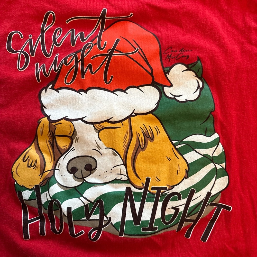 Cardin McCoy Red Holiday Dog Long Sleeve Tee - Picture 5 of 6